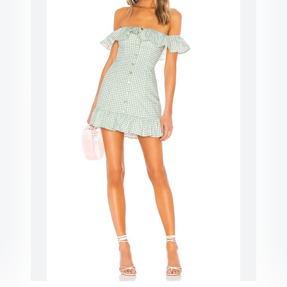 Lovers + friends lilith mini dress in sage green XS